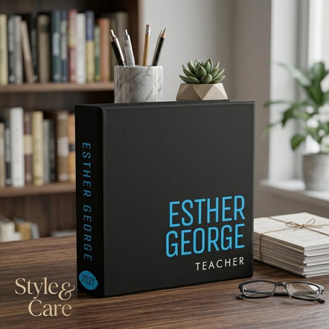 Custom Name Title and Year Professional Stylish 3 Ring Binder (Custom Name Title and Year Professional Stylish 3 Ring Binder)