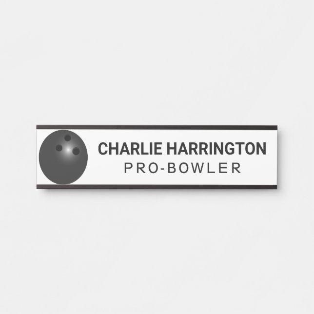 Custom Name & Title Bowling Ball Door Sign (Front)