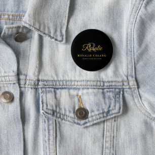 Custom Name & Title Button with Monogram