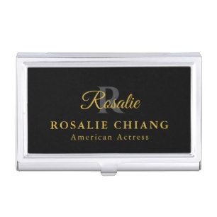Custom Name & Title Card Case with Monogram