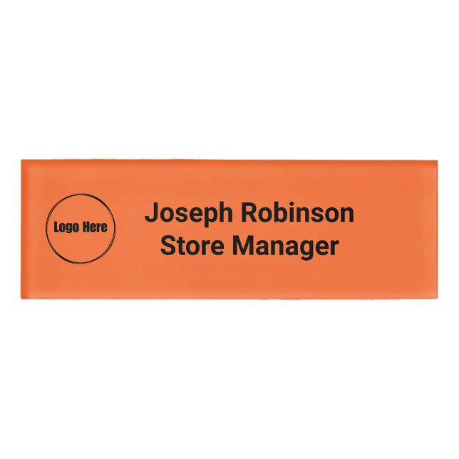 Custom Name Title Logo Burnt Orange Tag (Front)