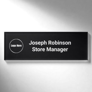 Custom Name Title Logo Jet Black Tag