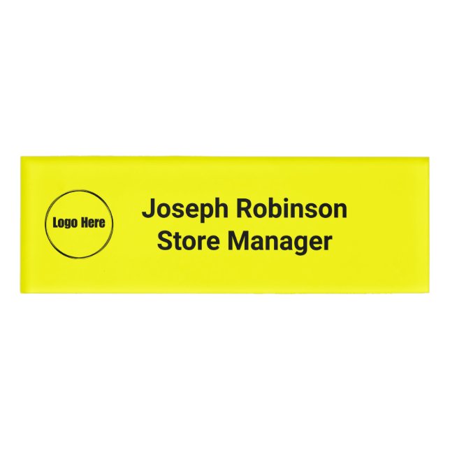 Custom Name Title Logo Neon Yellow Tag (Front)