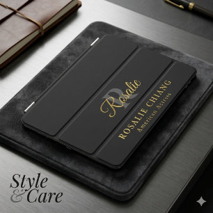 Custom Name & Title with Monogram iPad Mini Cover