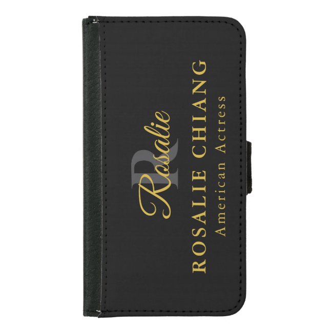 Custom Name & Title with Monogram Samsung Galaxy Wallet Case (Front)