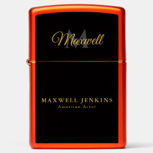 Custom Name & Title Zippo Lighter with Monogram
