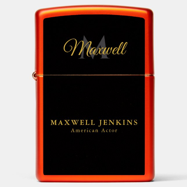Custom Name & Title Zippo Lighter with Monogram (Front)