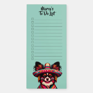 Custom Name To Do List Checklist Papillon Dog Magnetic Notepad