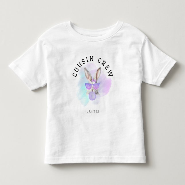 Custom Name Toddler Girl Cousin Crew Easter Family T-shirt (Front)