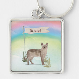 Custom Name Tonkinese Cat Pet Keychain