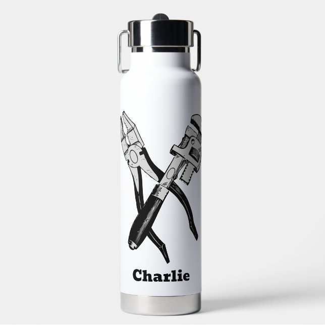 Custom name TOOLS Water Bottle (Front)