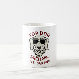 Custom Name Top Dog Dad Father's Day Coffee Coffee Mug