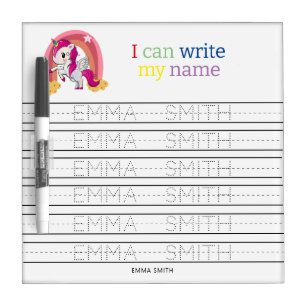 Custom Name Tracing Sheet Handwriting Practice Dry Erase Board