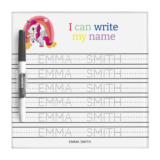  Custom Name Tracing Sheet Handwriting Practice Dry Erase Board (Front)