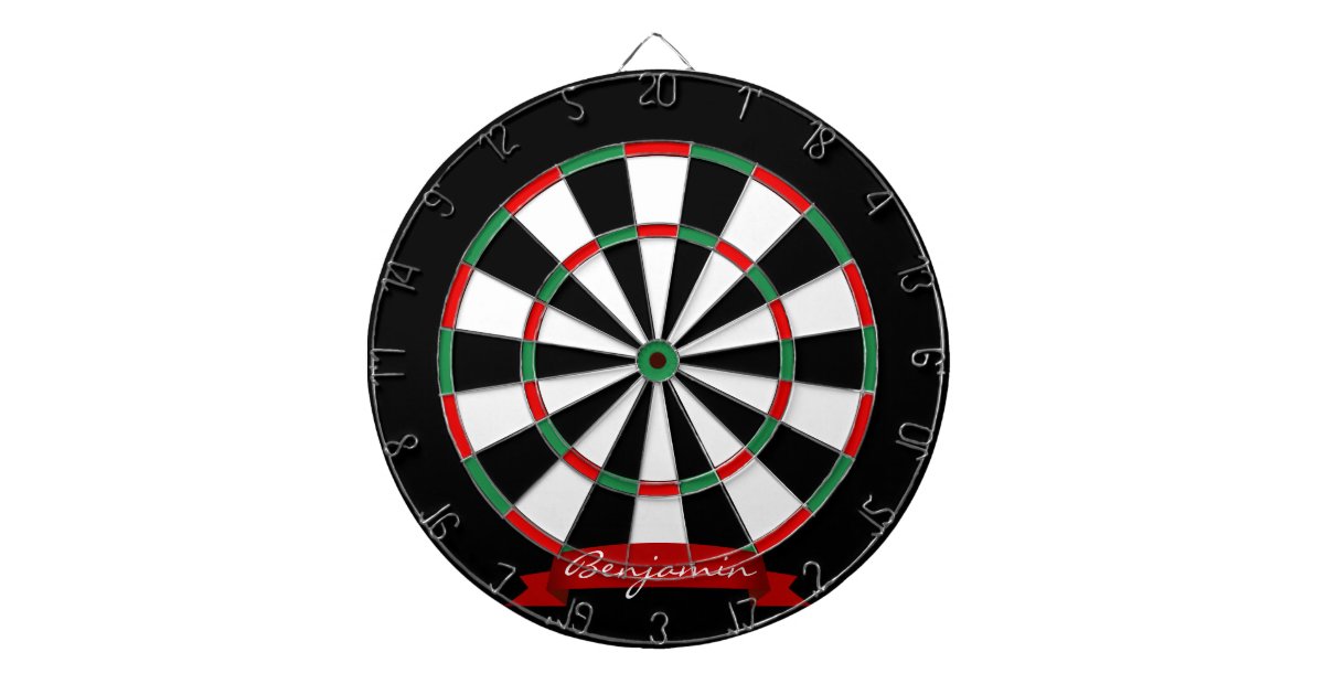 Custom Name Traditional Dartboard with Darts Zazzle