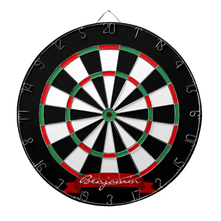Custom Name Traditional Dartboard with Darts Zazzle