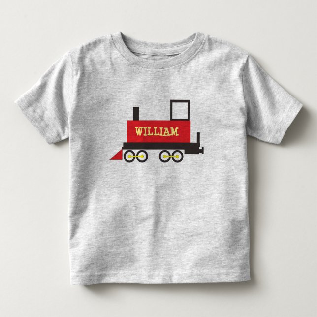 CUSTOM NAME TRAIN LOCOMOTIVE TODDLER T-SHIRT (Front)