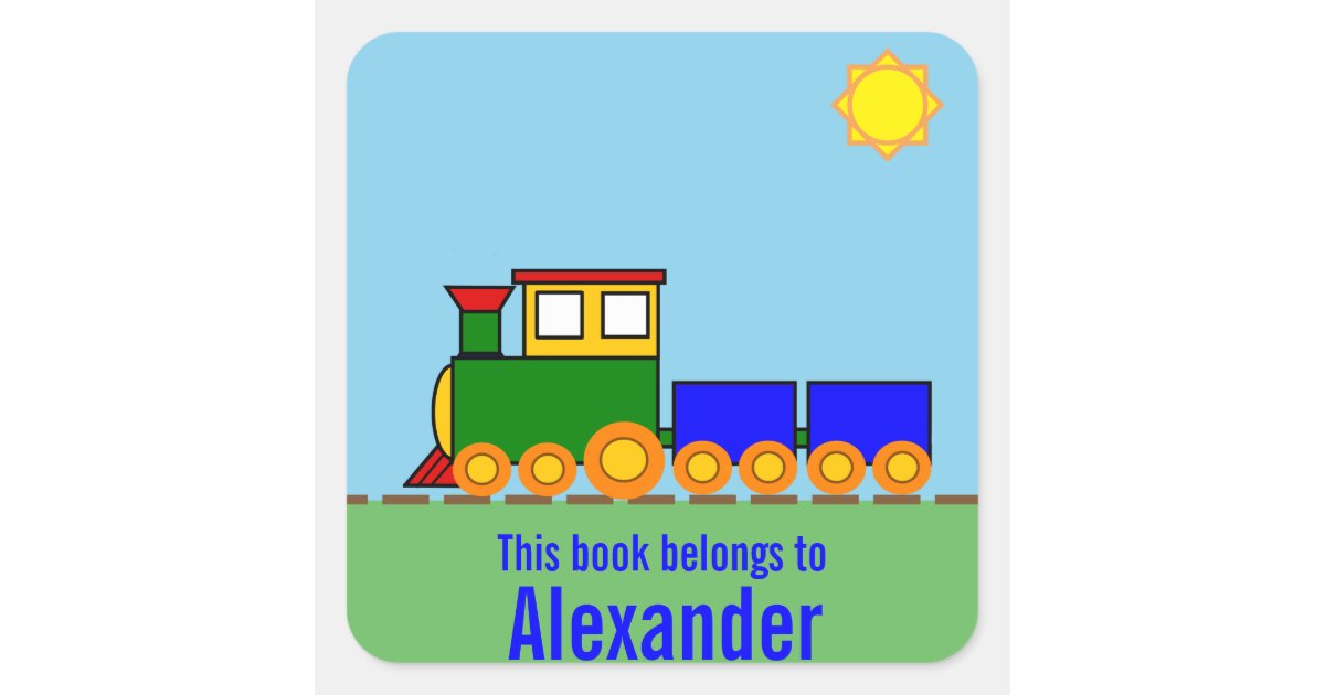 Custom Name Train This Book Belongs to Sticker | Zazzle
