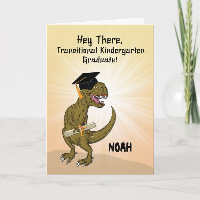 Custom Name Transitional Kindergarten Graduation Card (Front)