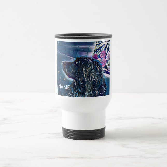 CUSTOM NAME TRAVEL MUG WITH GOLDEN RETRIEVER (Center)