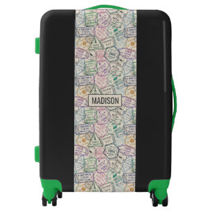 Custom name Travel Stamps Pattern Luggage
