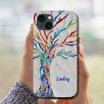 Custom Name Tree Case-Mate iPhone Case<br><div class="desc">This phone case is decorated with a mosaic tree in the colors of the rainbow. Easily customizable with your name or monogram. Use the Customize Further option to change the text size, style or color if you wish. Because we create our own artwork you won't find this exact image from...</div>