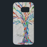 Custom Name Tree Samsung Galaxy S7 Case<br><div class="desc">Make your phone stand out with this unique design. This Samsung Galaxy case is decorated with a print of one of my mosaics. I made the mosaic using tiny pieces of brightly colored glass set into a pale gray background. Customize it by changing the name to your own or that...</div>