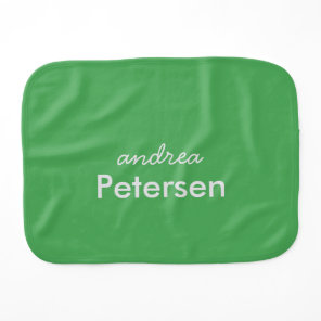 Custom name trendy modern minimalist baby burp cloth