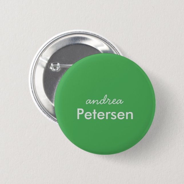 Custom name trendy modern minimalist button (Front & Back)