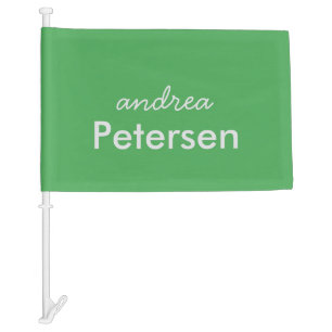 Custom name trendy modern minimalist car flag