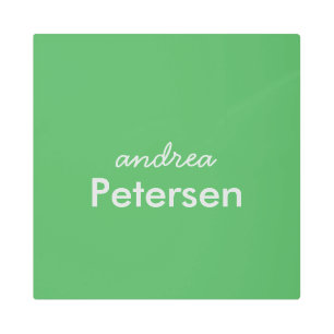 Custom name trendy modern minimalist metal print