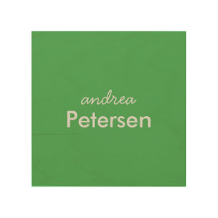 Custom name trendy modern minimalist wood wall art