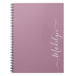 Custom Name Trendy Modern Script Stylish Chic Notebook