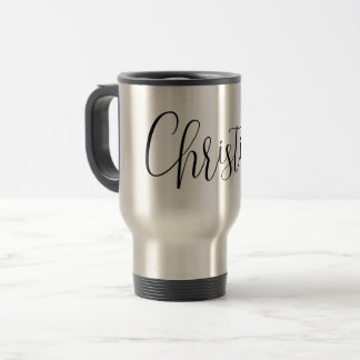 CUSTOM NAME - Trendy Script Personalized Travel Mug