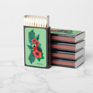 Custom name Tropical Parrot Matchboxes