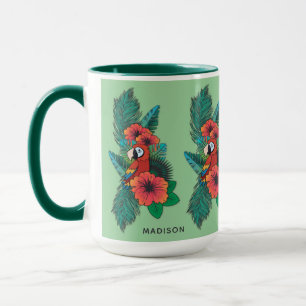 Custom name Tropical Parrot Mug