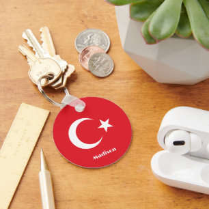 Custom Name Turkey Flag Keychain