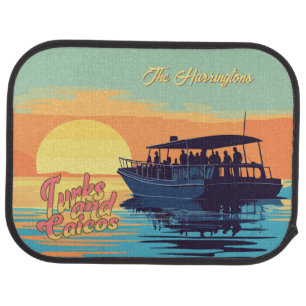 Custom Name Turks and Caicos Car Floor Mat