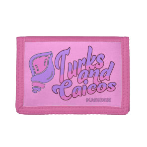Custom Name Turks and Caicos Conch Tri-fold Wallet