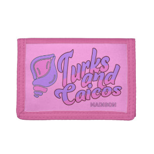 Custom Name Turks and Caicos Conch Trifold Wallet