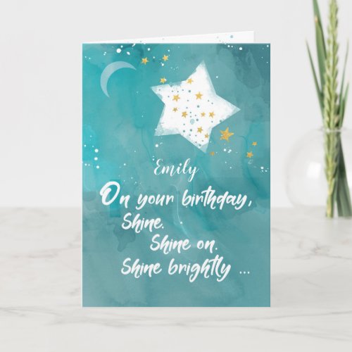 Custom Name Tween or Teen Birthday Night Sky Card