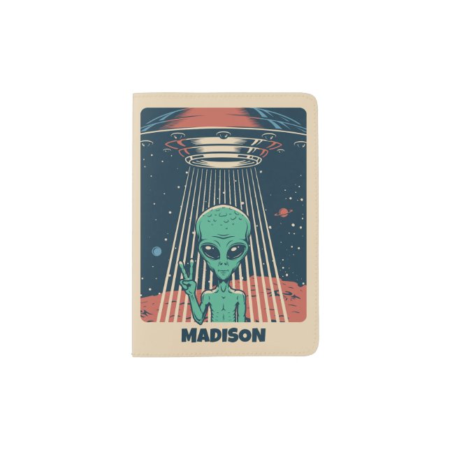 Custom Name UFO Alien Passport Holder (Front)