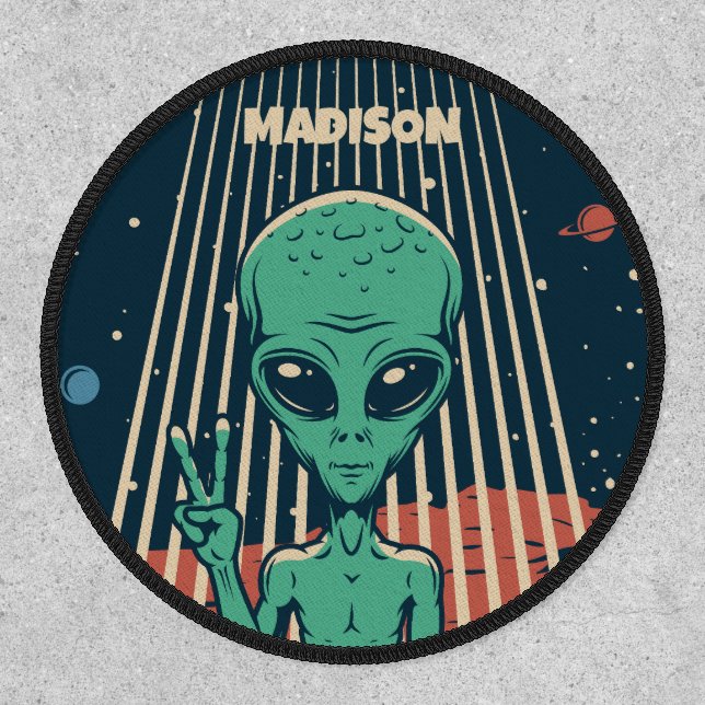 Custom Name UFO Alien Patch (Front)