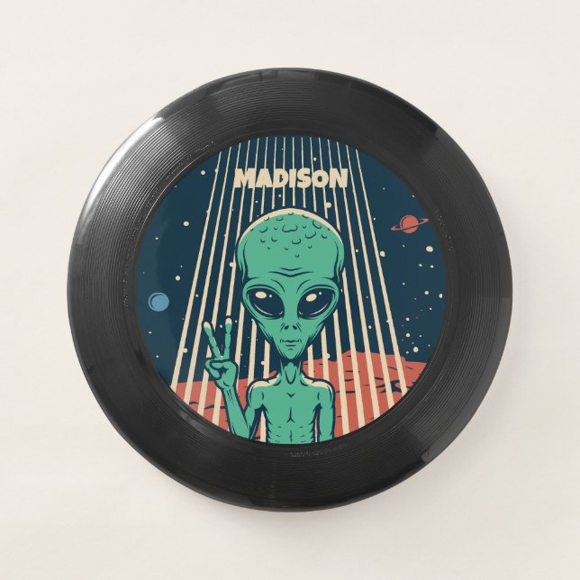 Custom Name UFO Alien Wham-O Frisbee (Front)