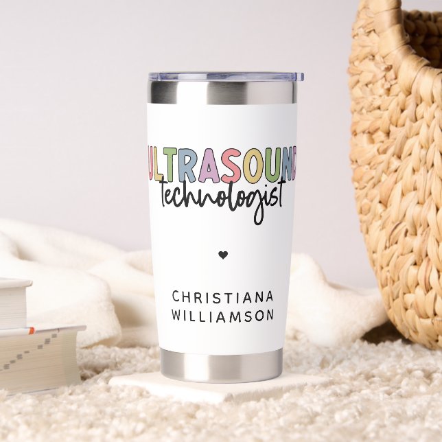 Custom Name Ultrasound Technologist Gifts Insulated Tumbler (Living Room)