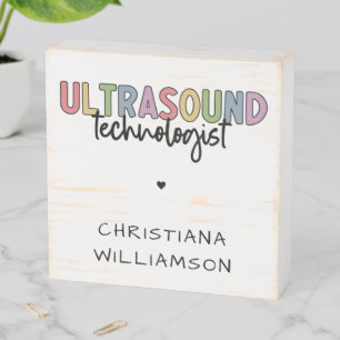 Custom Name Ultrasound Technologist Gifts Wooden Box Sign