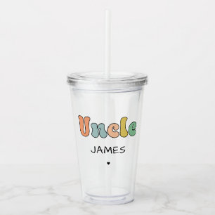 Custom Name Uncle Retro Gift Uncle Personalized Acrylic Tumbler