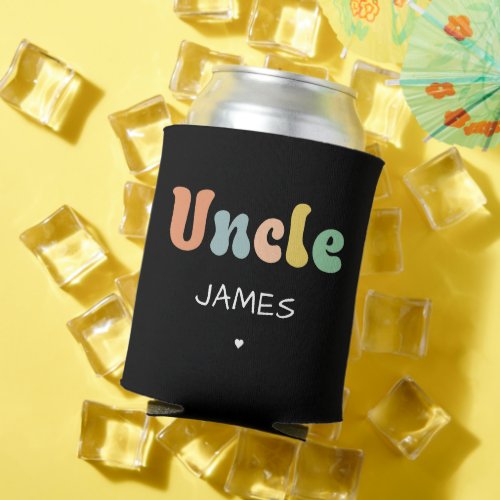 Custom Name Uncle Retro Gift  Uncle Personalized  Can Cooler