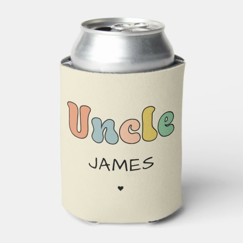 Custom Name Uncle Retro Gift  Uncle Personalized  Can Cooler