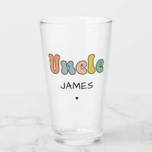 Custom Name Uncle Retro Gift Uncle Personalized Glass